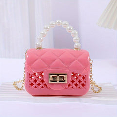 Beaded Mini Crossbody Bag for Party Travel - Faux Pearl Handbag