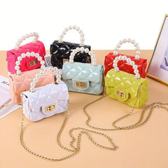 Beaded Mini Crossbody Bag for Party Travel - Faux Pearl Handbag