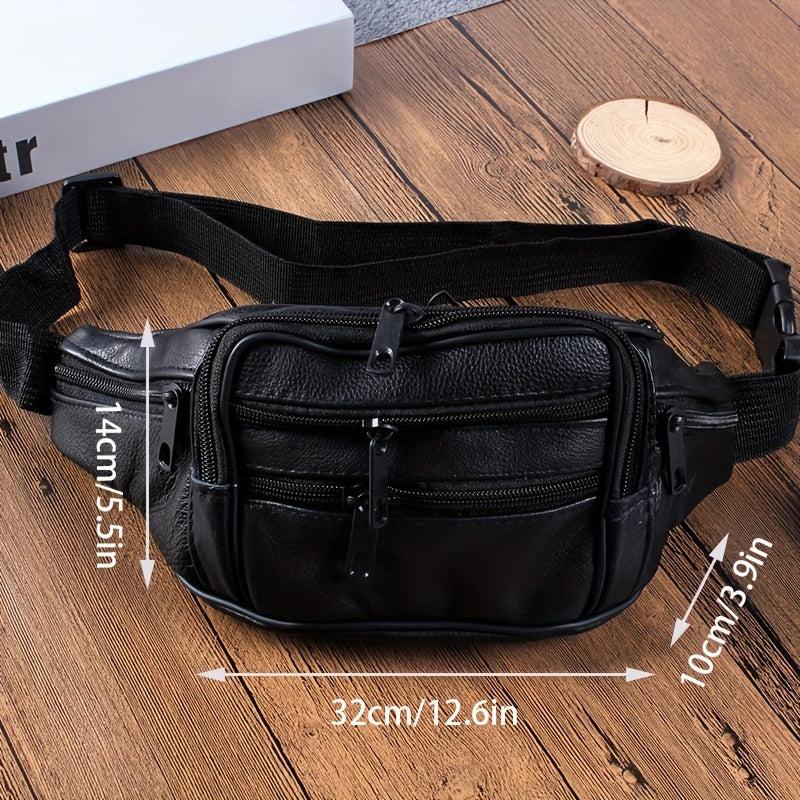 1pc Leather Waist Bag Dumpling Shape Fanny Bag Lightweight Waterproof Chest Bag