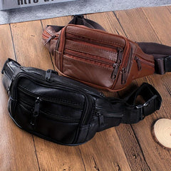 1pc Leather Waist Bag Dumpling Shape Fanny Bag Lightweight Waterproof Chest Bag
