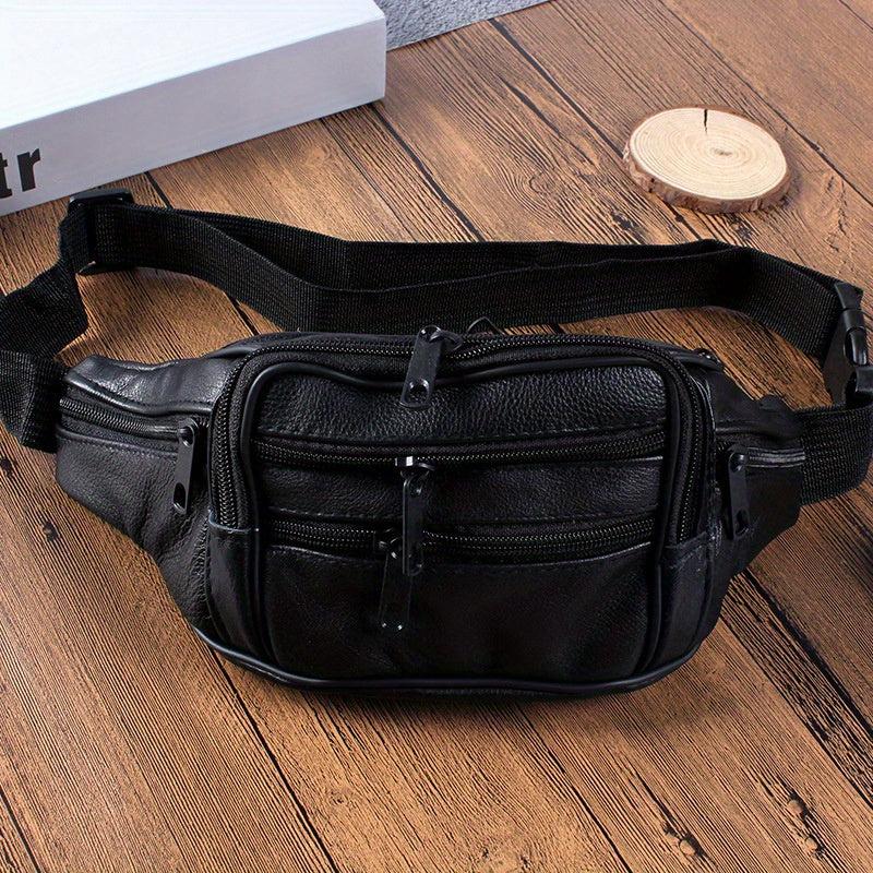 1pc Leather Waist Bag Dumpling Shape Fanny Bag Lightweight Waterproof Chest Bag