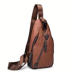 Men's Casual Soft Leather Bag Outdoor Sports Backpack