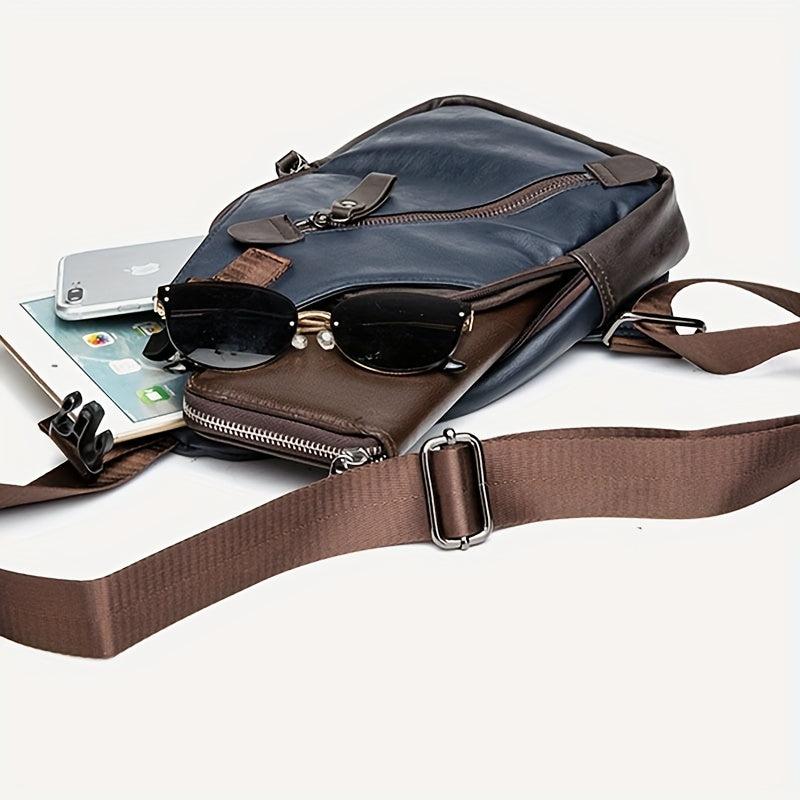 Men's Casual Soft Leather Bag Outdoor Sports Backpack