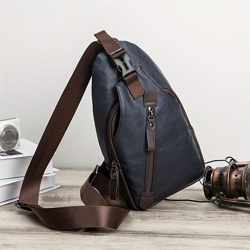 Men's Casual Soft Leather Bag Outdoor Sports Backpack