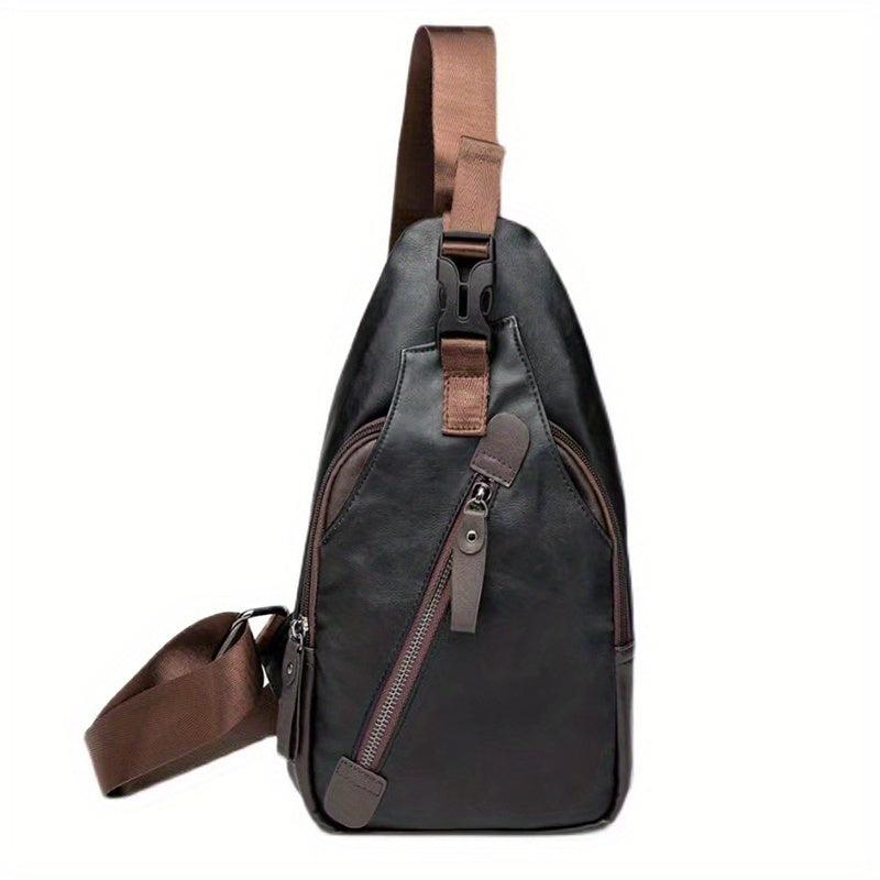 Men's Casual Soft Leather Bag Outdoor Sports Backpack
