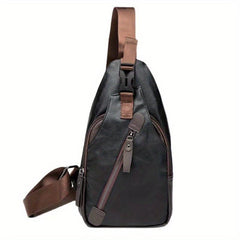 Men's Casual Soft Leather Bag Outdoor Sports Backpack