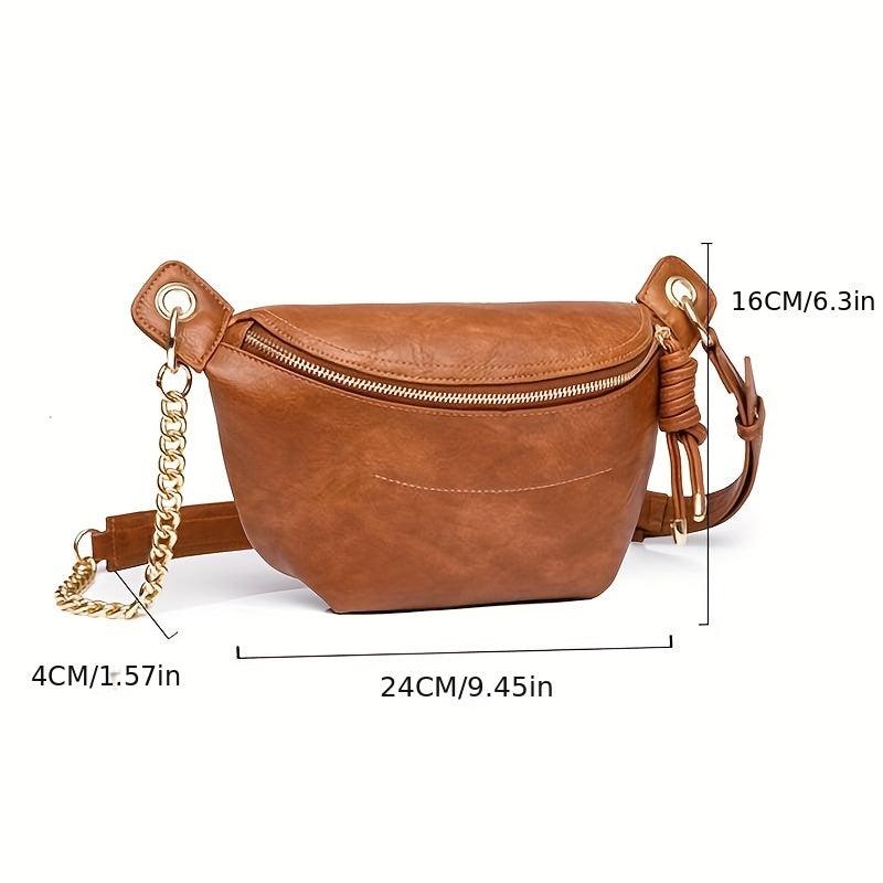 Vintage Casual Crossbody Bag Retro PU Chest Bag Waist Bag