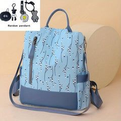 Floral Print Backpack Large Capacity Waterproof School Bag