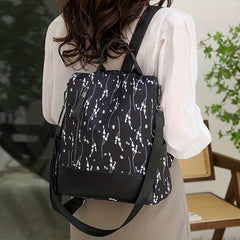 Floral Print Backpack Large Capacity Waterproof School Bag