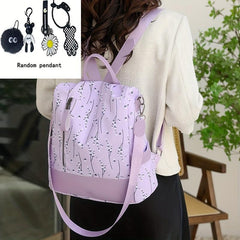 Floral Print Backpack Large Capacity Waterproof School Bag