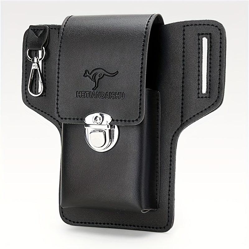 Casual PU Leather Waist Bag for Keys and Phone