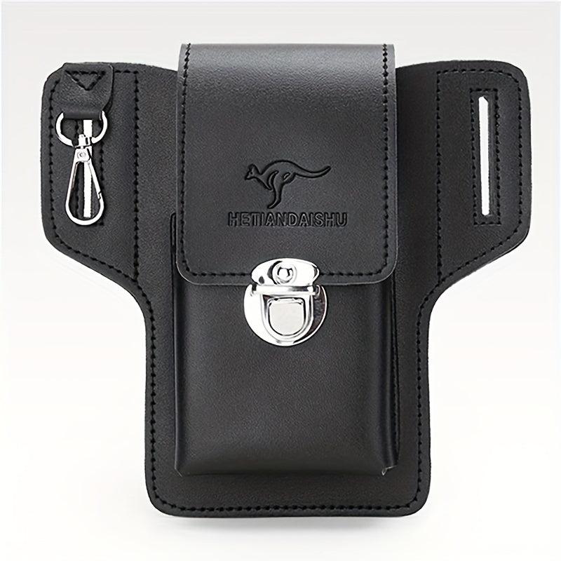 Casual PU Leather Waist Bag for Keys and Phone