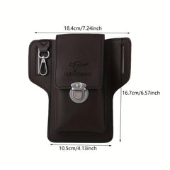 Casual PU Leather Waist Bag for Keys and Phone
