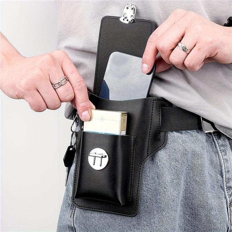 Casual PU Leather Waist Bag for Keys and Phone
