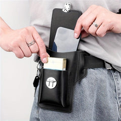 Casual PU Leather Waist Bag for Keys and Phone