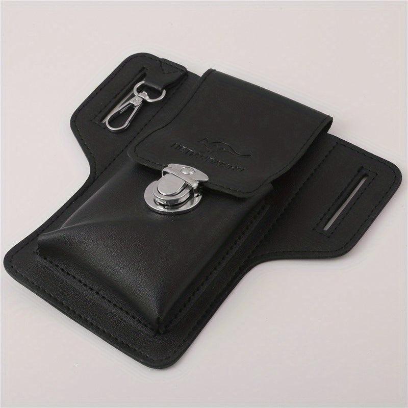 Casual PU Leather Waist Bag for Keys and Phone