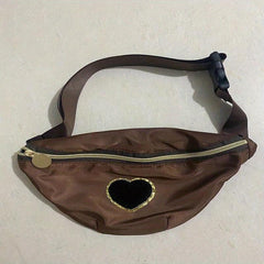 Heart Pattern Chest Bag Waterproof Crossbody Bag Waist Bag Fanny Bag
