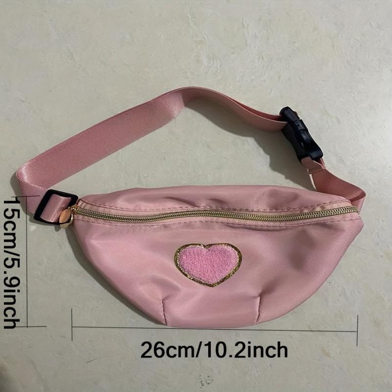 Heart Pattern Chest Bag Waterproof Crossbody Bag Waist Bag Fanny Bag