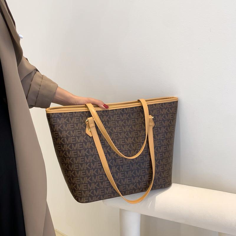 Large Capacity Tote Bag with Contrast Print