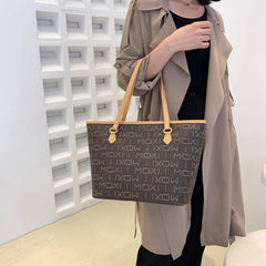 Large Capacity Tote Bag with Contrast Print