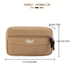 Canvas Belt Bag Men's Large Capacity Waist Bag