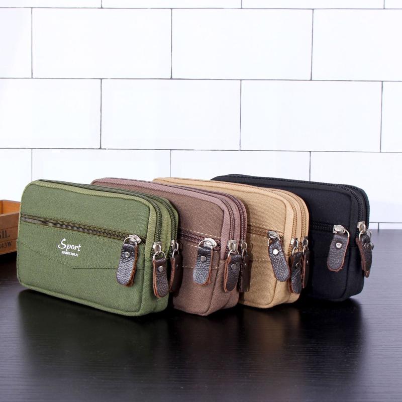 Canvas Belt Bag Men's Large Capacity Waist Bag