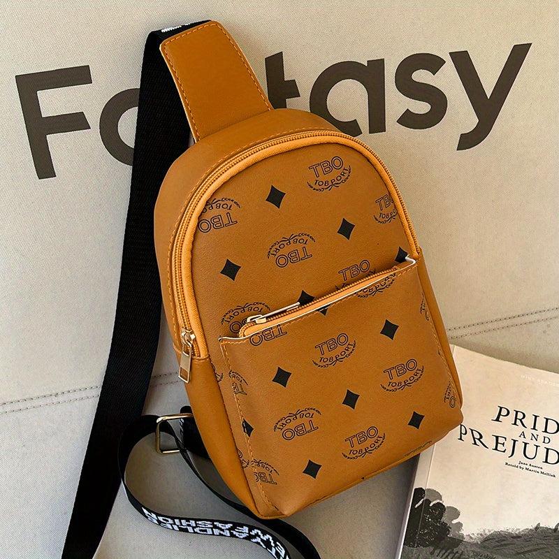Stylish Printed Chest Bag Crossbody Adjustable Shoulder Strap