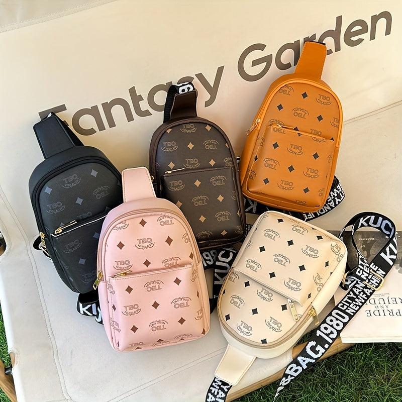 Stylish Printed Chest Bag Crossbody Adjustable Shoulder Strap