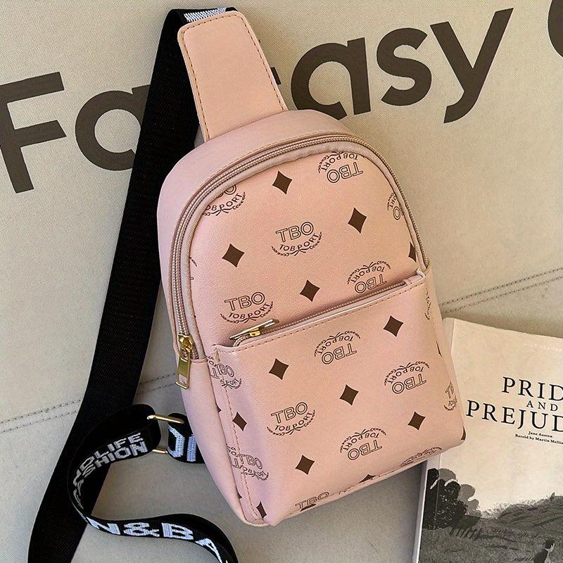 Stylish Printed Chest Bag Crossbody Adjustable Shoulder Strap