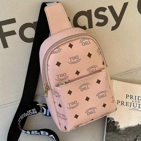 Stylish Printed Chest Bag Crossbody Adjustable Shoulder Strap