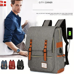 3Pcs Flap Backpack Set Nylon Laptop Bag with Crossbody Bag & Clutch Purse