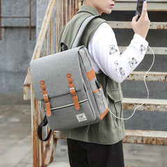 3Pcs Flap Backpack Set Nylon Laptop Bag with Crossbody Bag & Clutch Purse