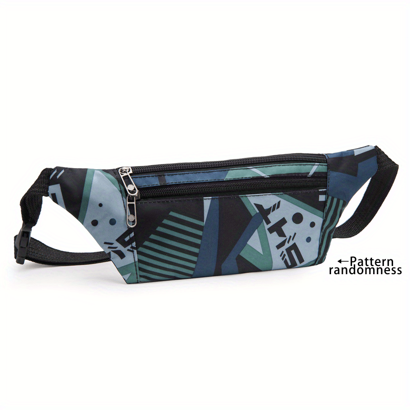 Canvas Waist Bag Printed Chest Bag Shoulder Bag Student Sports Diagonal Bag