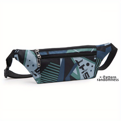 Canvas Waist Bag Printed Chest Bag Shoulder Bag Student Sports Diagonal Bag
