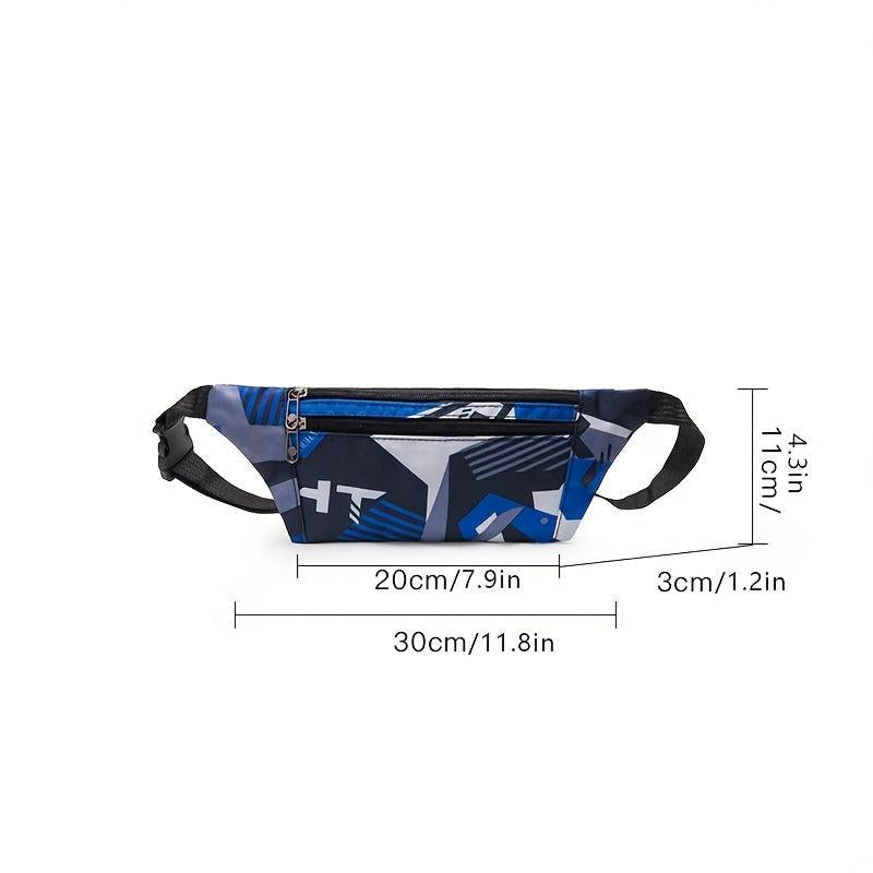 Canvas Waist Bag Printed Chest Bag Shoulder Bag Student Sports Diagonal Bag