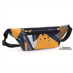 Canvas Waist Bag Printed Chest Bag Shoulder Bag Student Sports Diagonal Bag