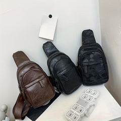 Men's Leather Crossbody Fanny Pack for Outdoors