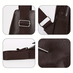 Men's Crocodile Pattern PU Leather Crossbody Bag
