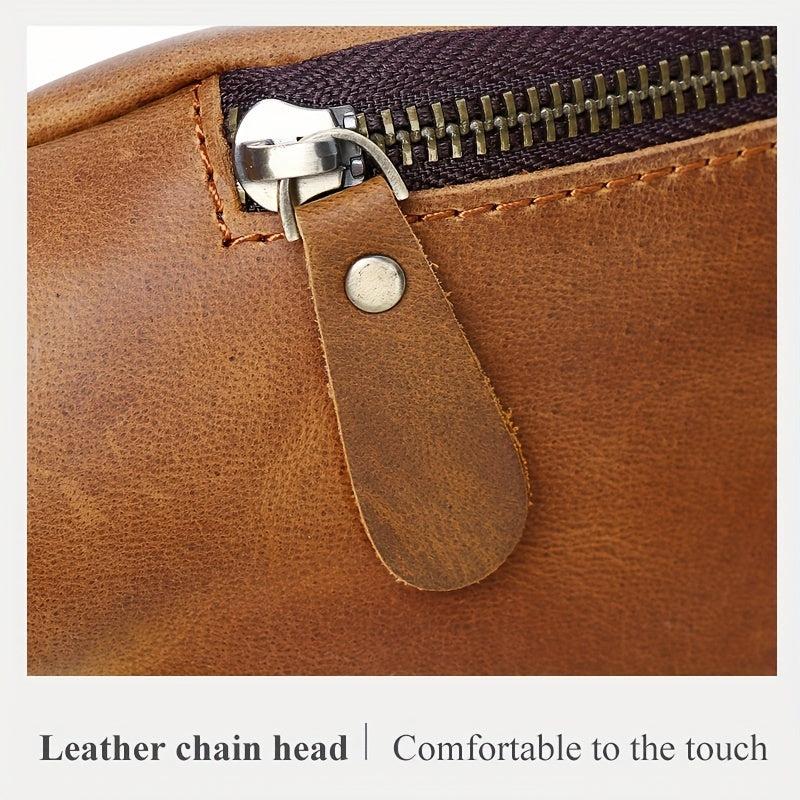 Men's Casual Leather Waist Bag Retro Crazy Horse Leather Shoulder Bag