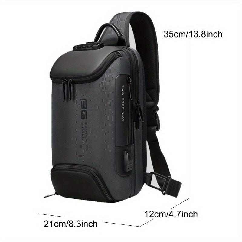 Men's Casual Large Capacity Chest Bag Waterproof Shoulder Crossbody Tablet Bag