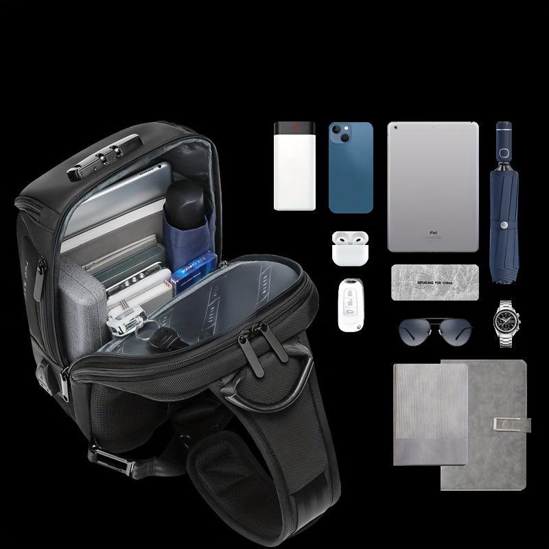 Men's Casual Large Capacity Chest Bag Waterproof Shoulder Crossbody Tablet Bag