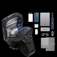 Men's Casual Large Capacity Chest Bag Waterproof Shoulder Crossbody Tablet Bag