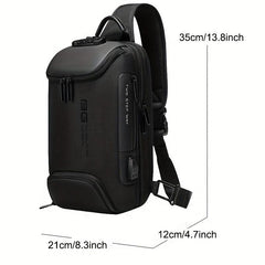 Men's Casual Large Capacity Chest Bag Waterproof Shoulder Crossbody Tablet Bag