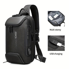 Men's Casual Large Capacity Chest Bag Waterproof Shoulder Crossbody Tablet Bag