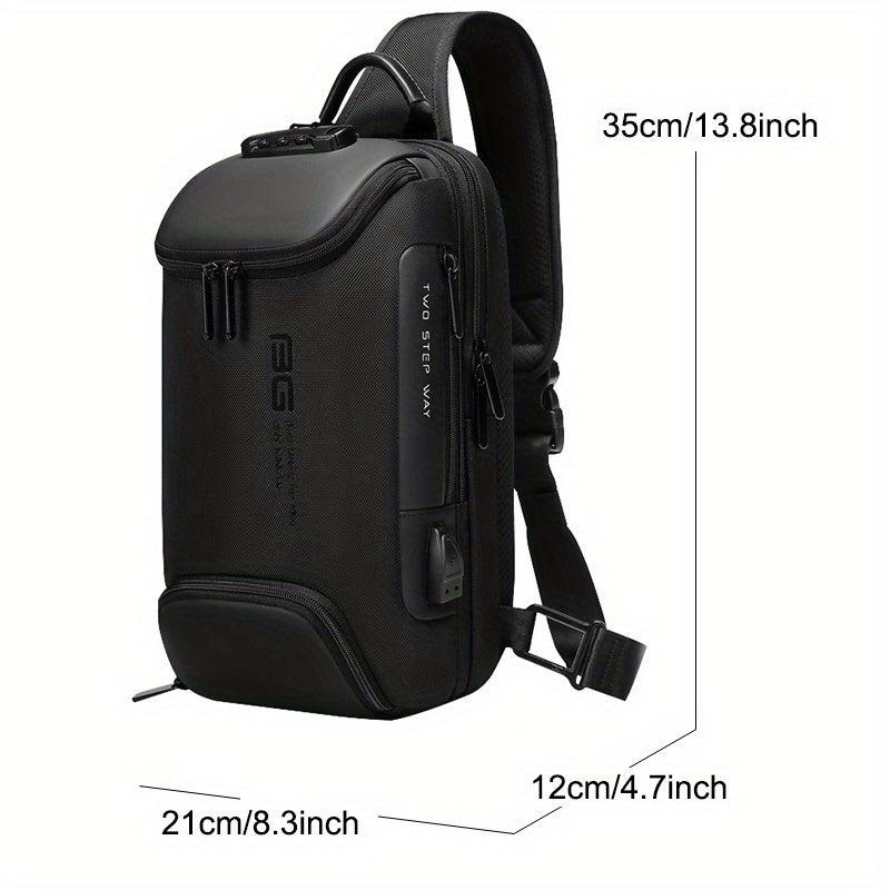 Men's Casual Large Capacity Chest Bag Waterproof Shoulder Crossbody Tablet Bag