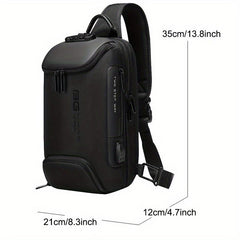 Men's Casual Large Capacity Chest Bag Waterproof Shoulder Crossbody Tablet Bag