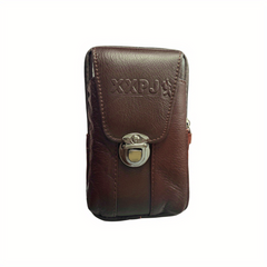 Men's Cowhide Phone Bag Vertical Waist Bag Coin Purse