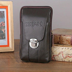 Men's Cowhide Phone Bag Vertical Waist Bag Coin Purse