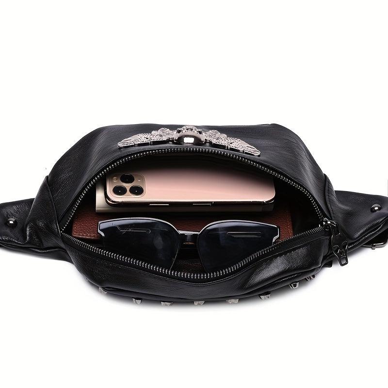 Skull Wings Chest Bag Punk Style Fanny Bag