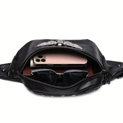 Skull Wings Chest Bag Punk Style Fanny Bag